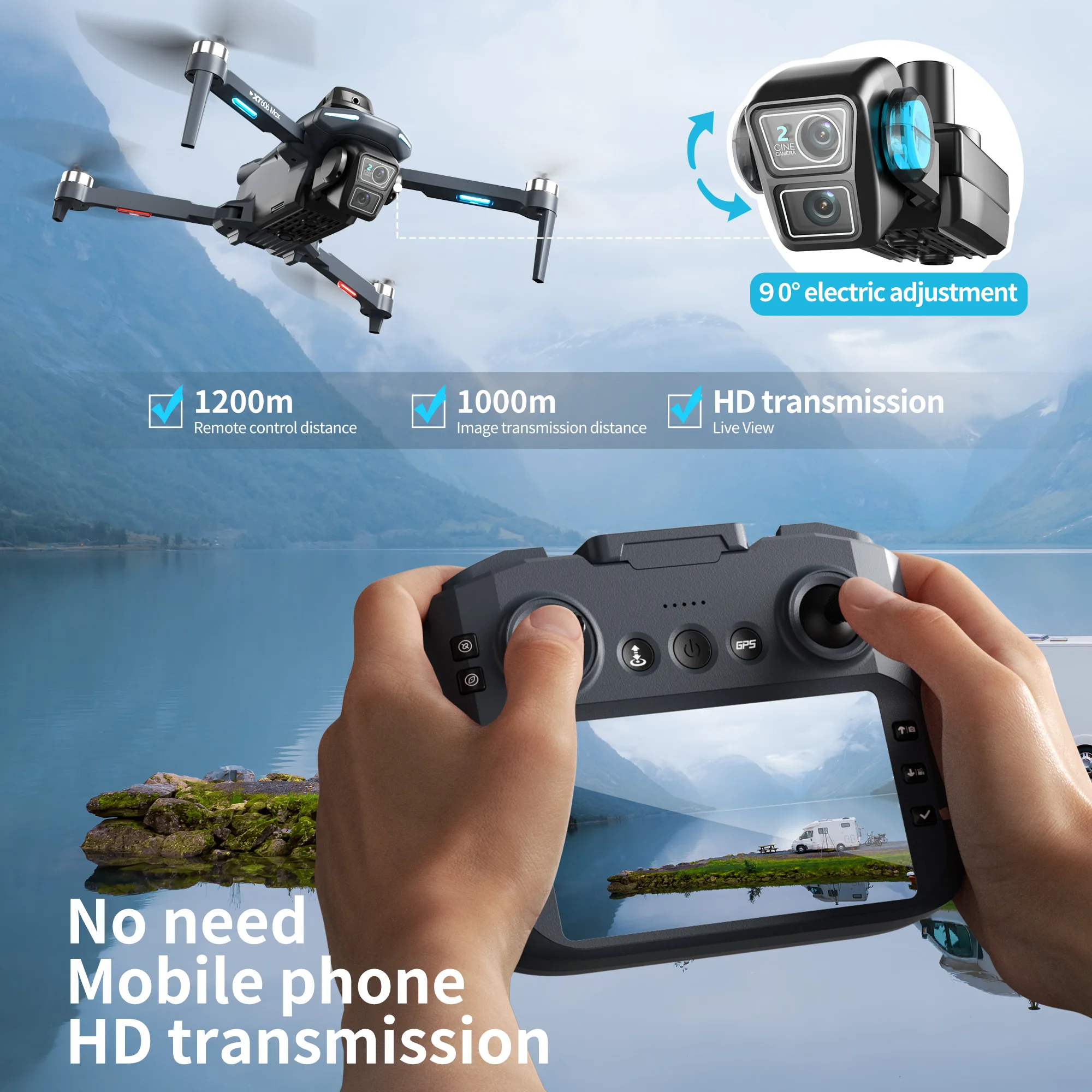 Original XT606 MAX GPS Drone H - огляд і ціна Drone Surveying